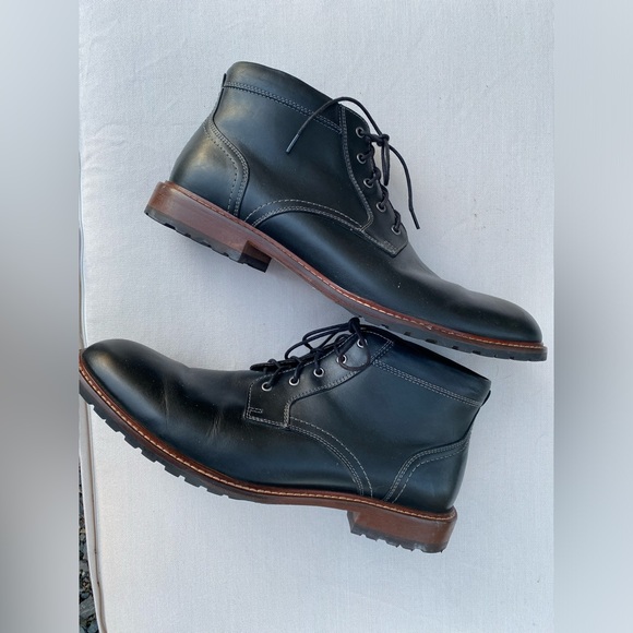 Johnston & Murphy Collection Welch Plain Toe Boot - Black - 13M Chukka Ankle - Picture 2 of 5